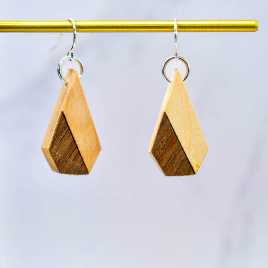 Cone Wood Earrings | Two-Tone Inlay