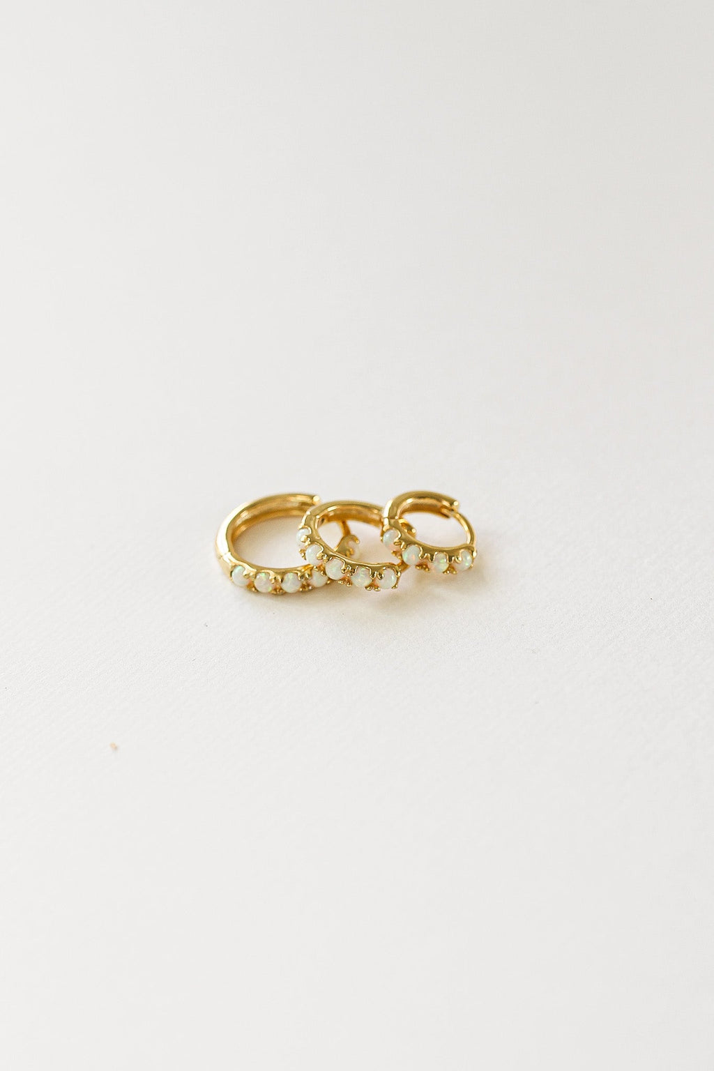 Micro Opal Hoop - Quarter Circle AK Boutique