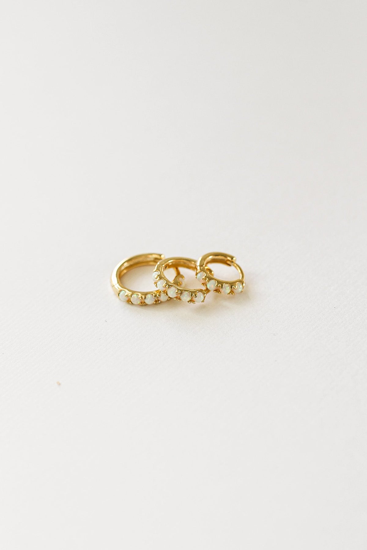 Micro Opal Hoop - Quarter Circle AK Boutique