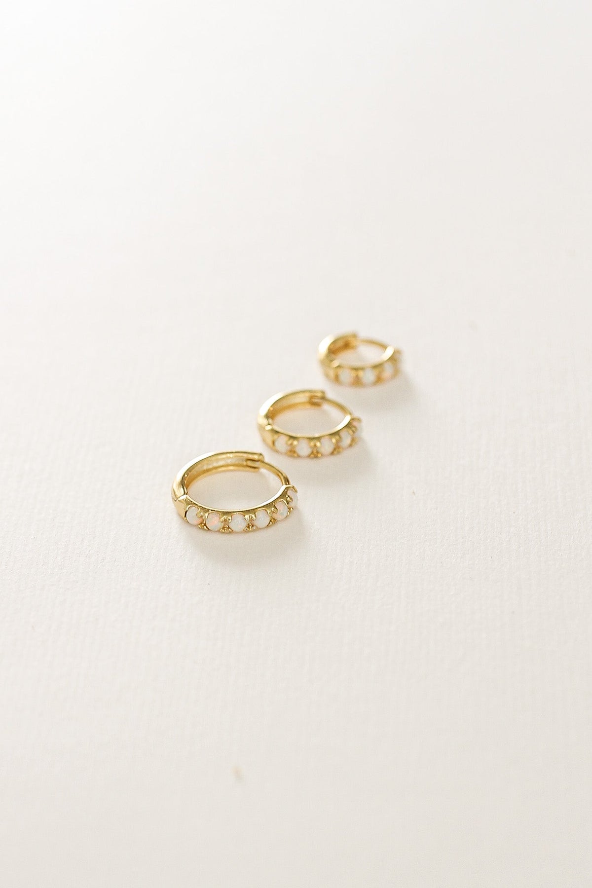 Micro Opal Hoop - Quarter Circle AK Boutique
