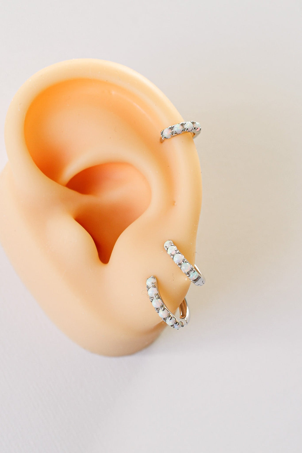 Micro Opal Hoop - Quarter Circle AK Boutique