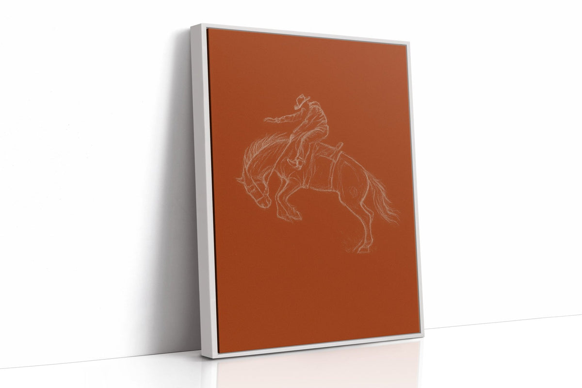 Minimalist Bronco Rider Sketch - Quarter Circle AK Boutique