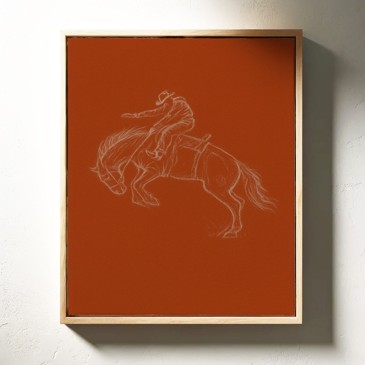 Minimalist Bronco Rider Sketch - Quarter Circle AK Boutique