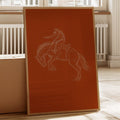 Minimalist Bronco Rider Sketch - Quarter Circle AK Boutique
