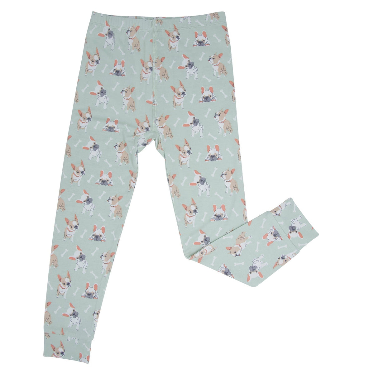 Mint Frenchie Puppy Big Kid Pajama - Quarter Circle AK Boutique