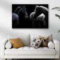 Monochromatic Horses Canvas Wall Art - Quarter Circle AK Boutique