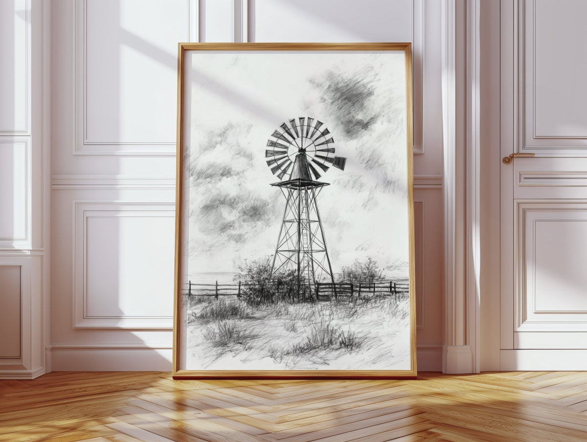 Monochrome Windmill - Quarter Circle AK Boutique