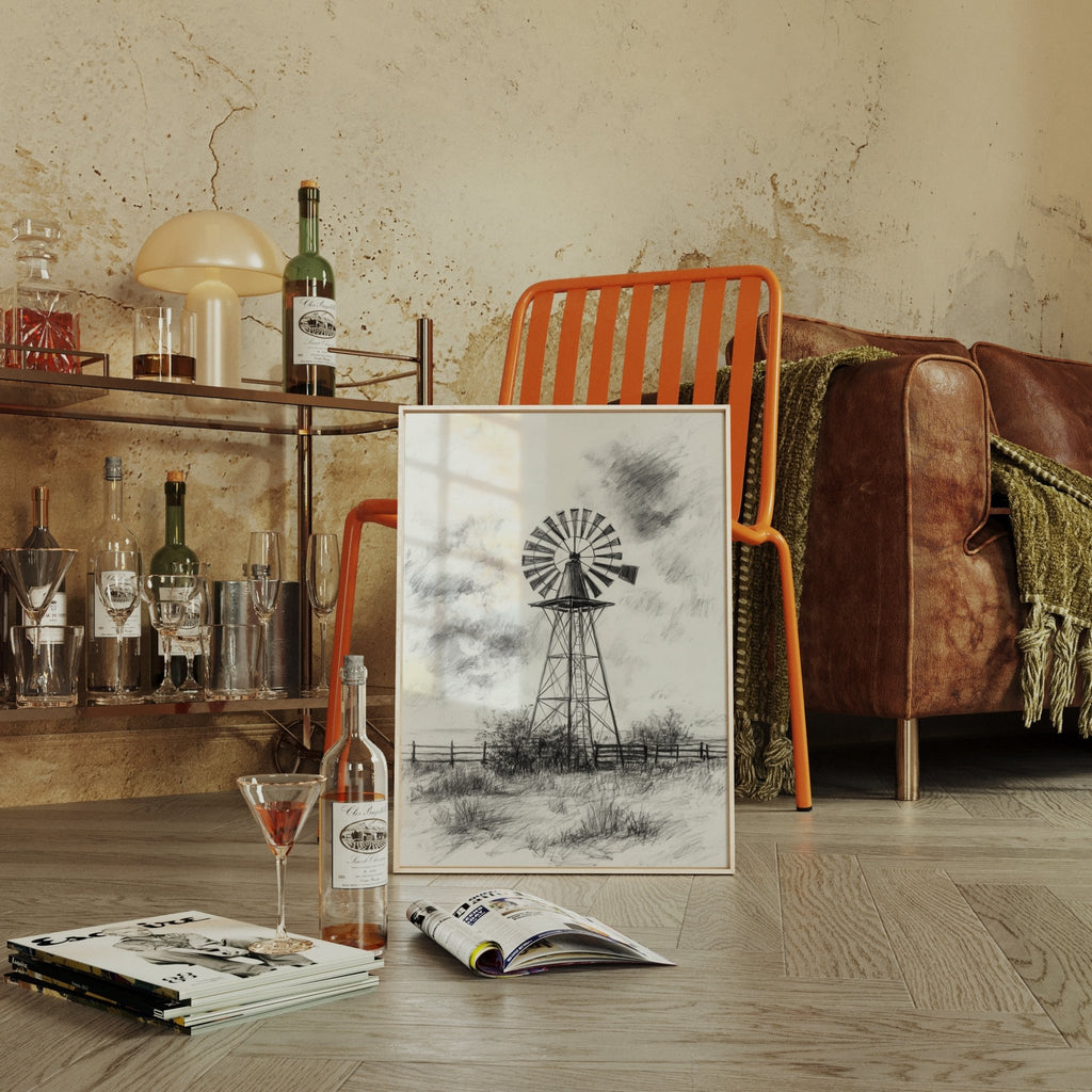 Monochrome Windmill - Quarter Circle AK Boutique