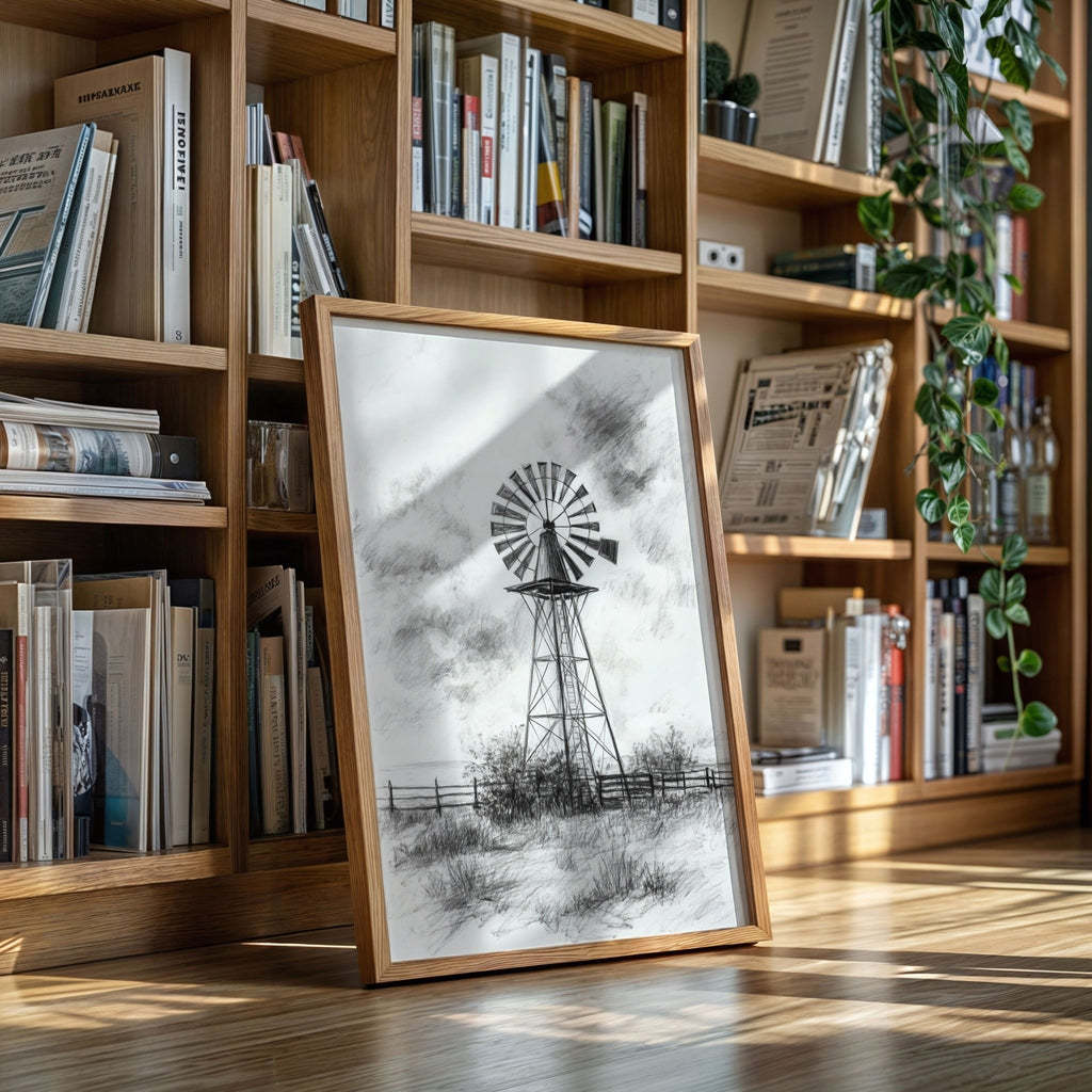 Monochrome Windmill - Quarter Circle AK Boutique