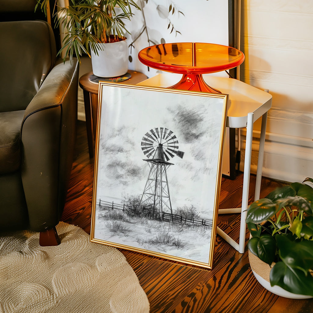Monochrome Windmill - Quarter Circle AK Boutique