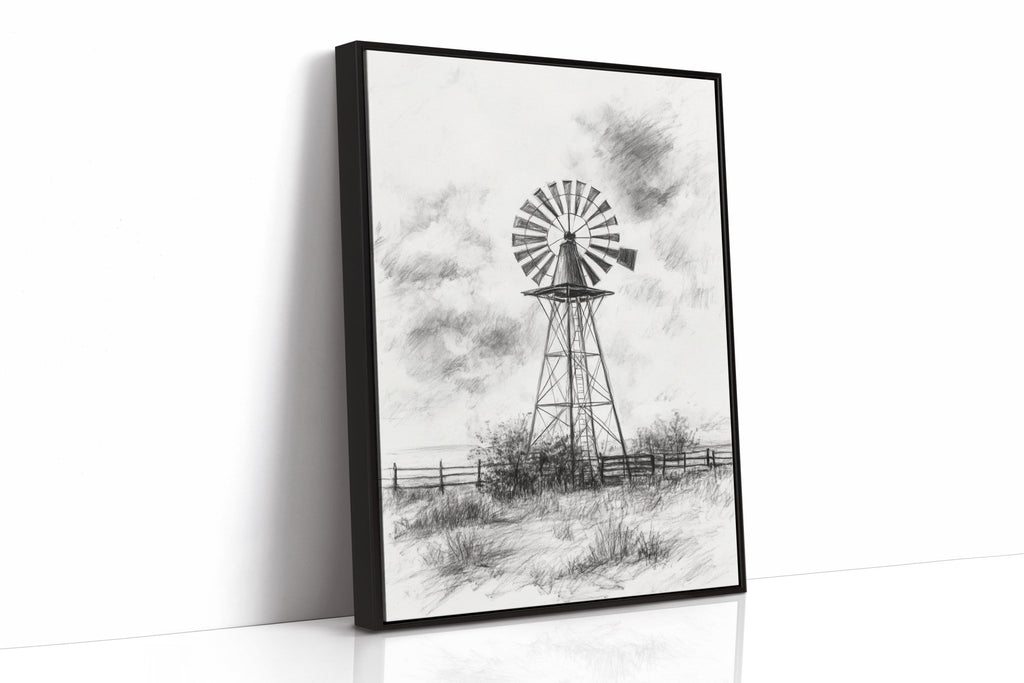 Monochrome Windmill - Quarter Circle AK Boutique