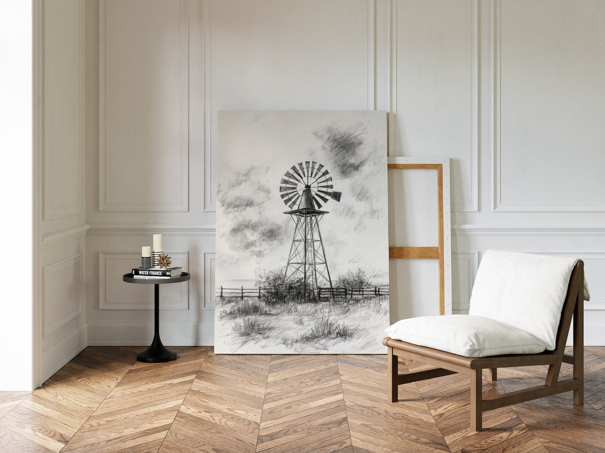 Monochrome Windmill - Quarter Circle AK Boutique