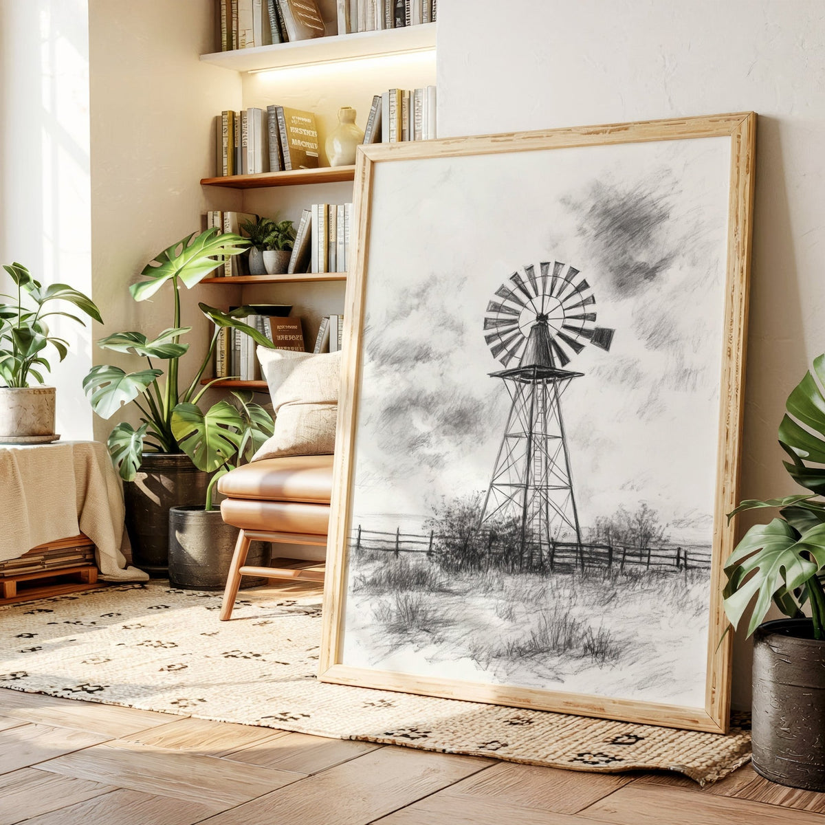 Monochrome Windmill - Quarter Circle AK Boutique