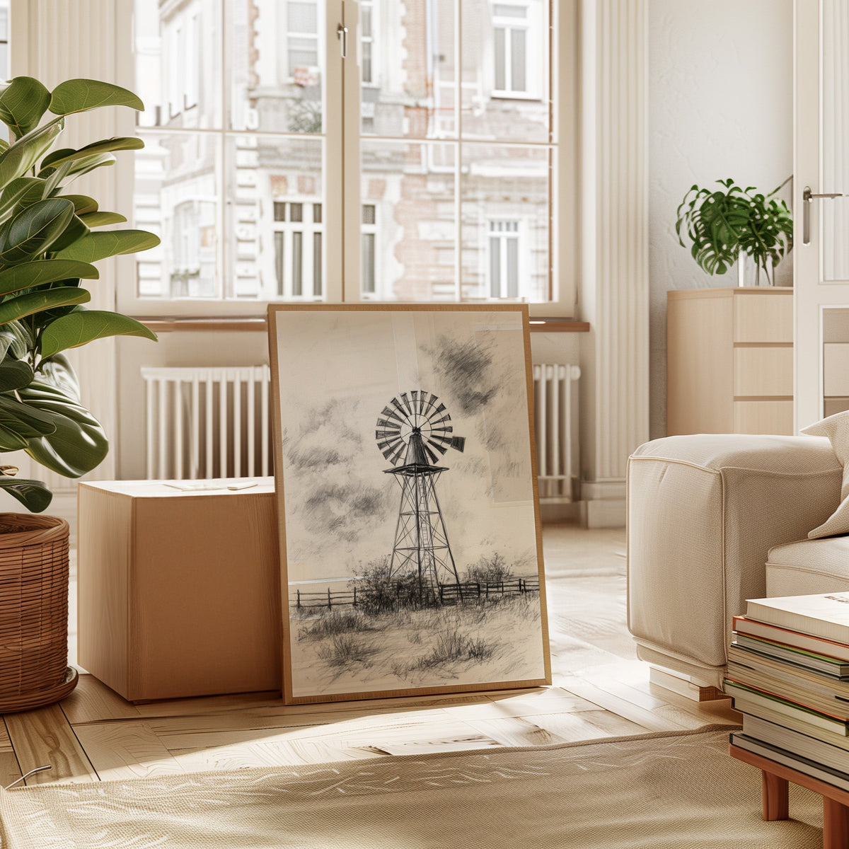Monochrome Windmill - Quarter Circle AK Boutique