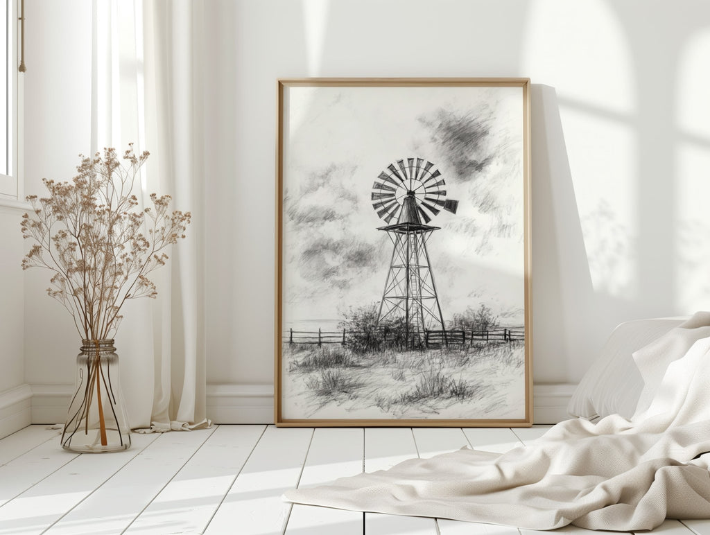 Monochrome Windmill - Quarter Circle AK Boutique