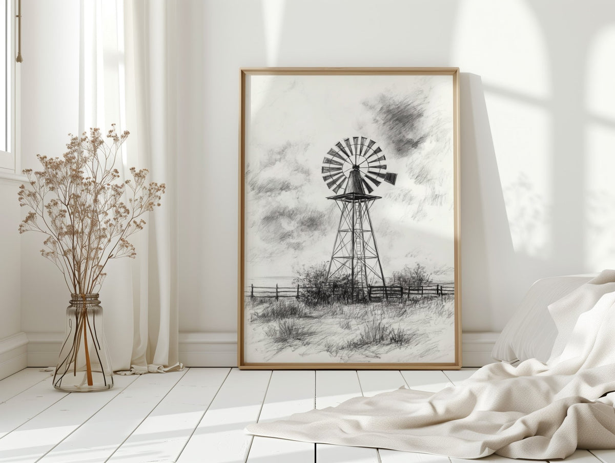 Monochrome Windmill - Quarter Circle AK Boutique