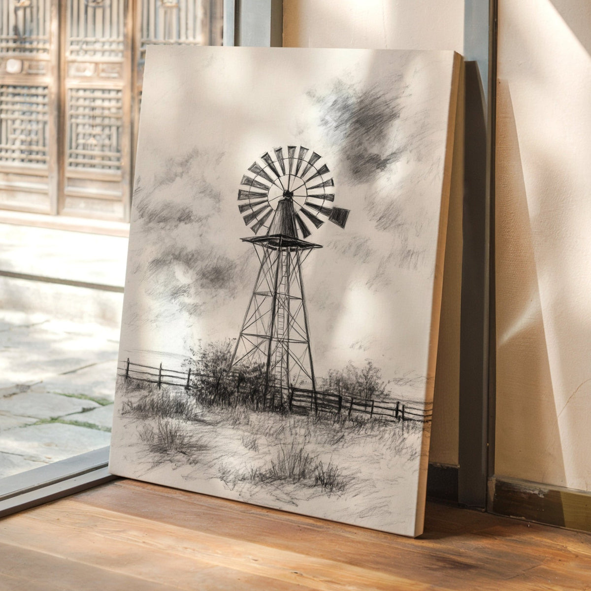 Monochrome Windmill - Quarter Circle AK Boutique