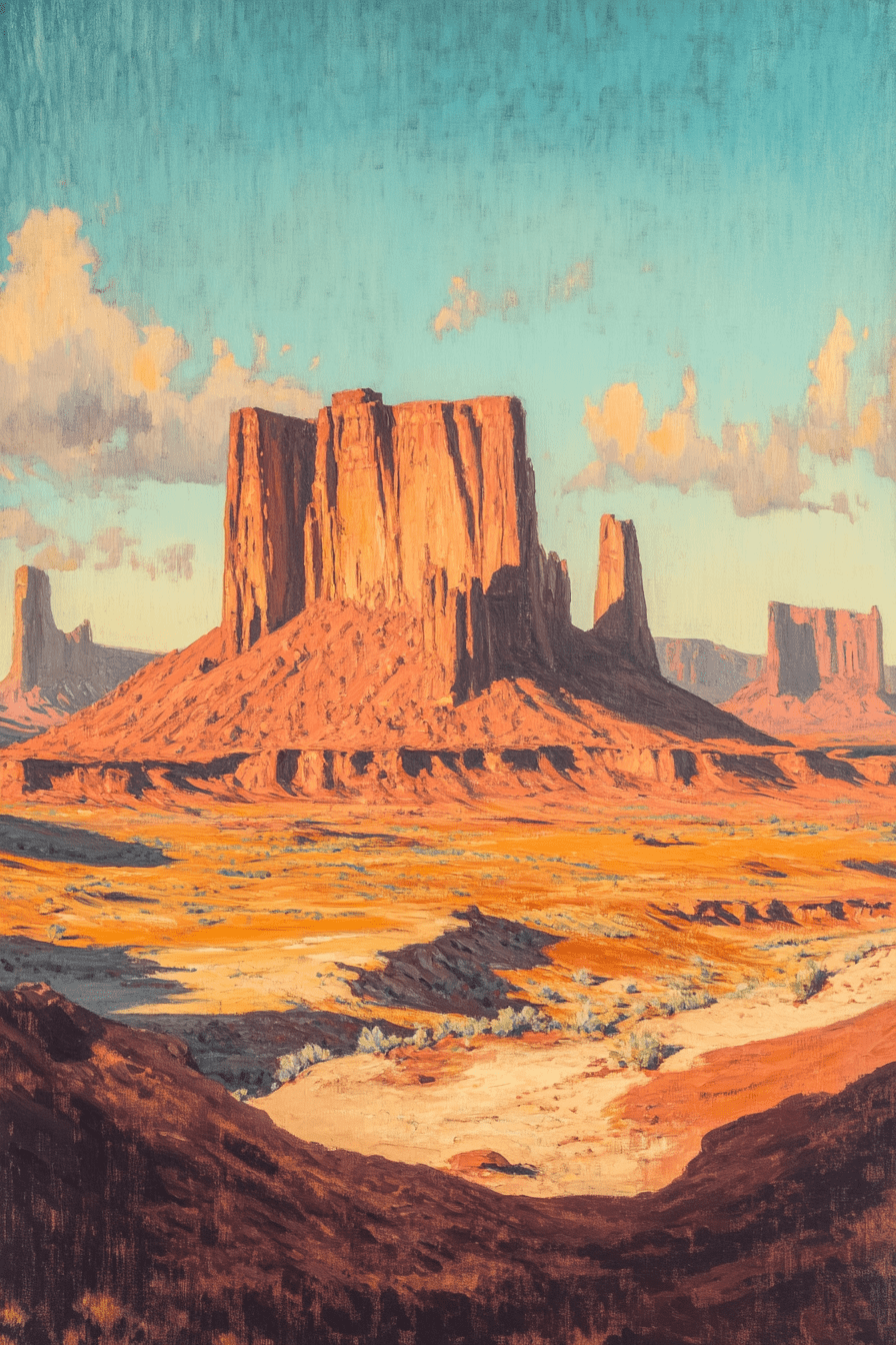 Monument Valley Buttes Canvas – Western Desert Wall Art - Quarter Circle AK Boutique