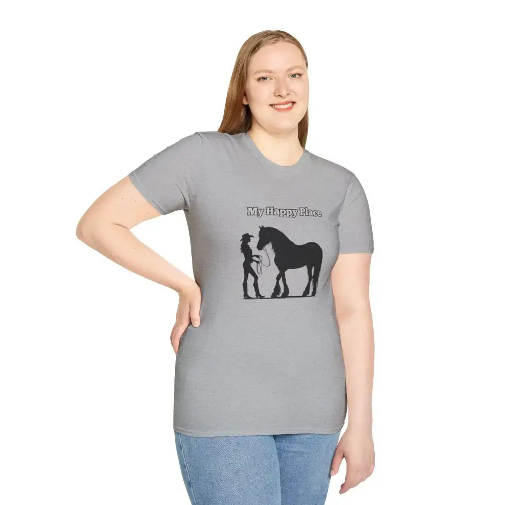 My Happy Place T-Shirt, Horse Lover Shirt, Western Tee, Farm Apparel