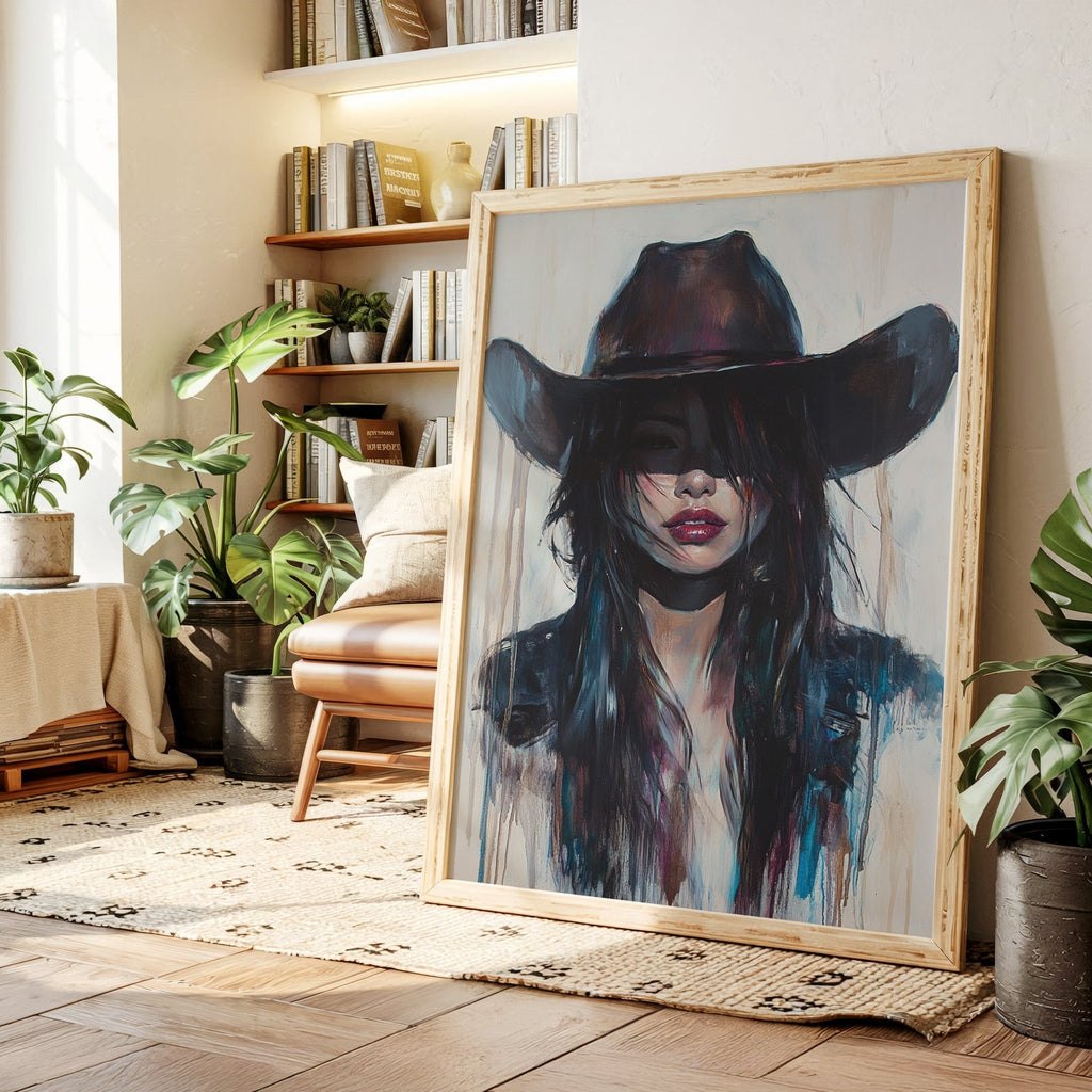 Mystic Cowgirl Canvas – Moody Western Woman Wall Art - Quarter Circle AK Boutique