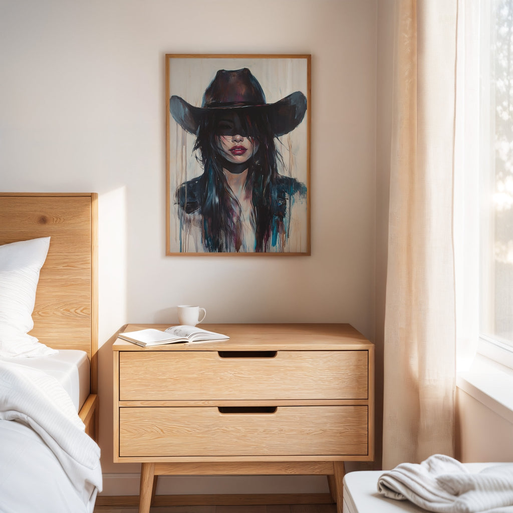 Mystic Cowgirl Canvas – Moody Western Woman Wall Art - Quarter Circle AK Boutique
