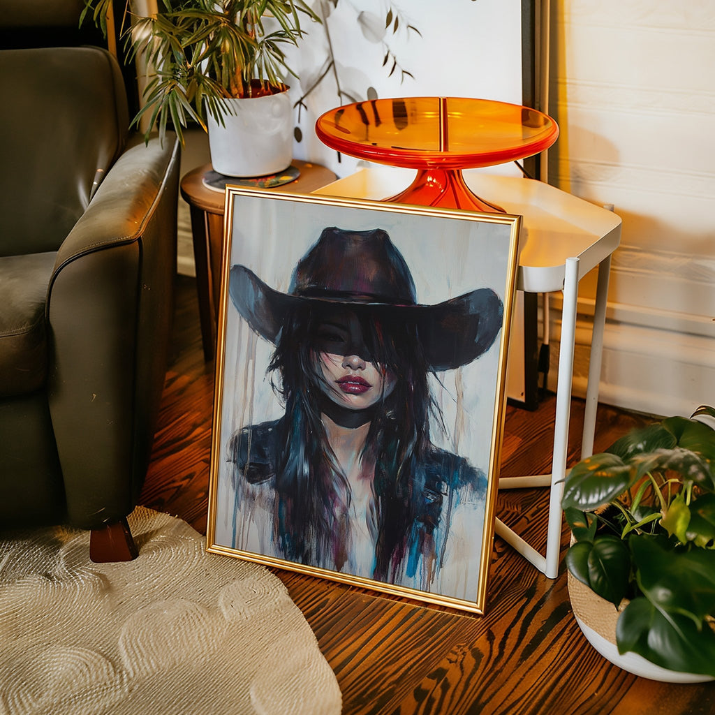 Mystic Cowgirl Canvas – Moody Western Woman Wall Art - Quarter Circle AK Boutique