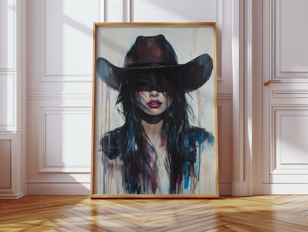 Mystic Cowgirl Canvas – Moody Western Woman Wall Art - Quarter Circle AK Boutique