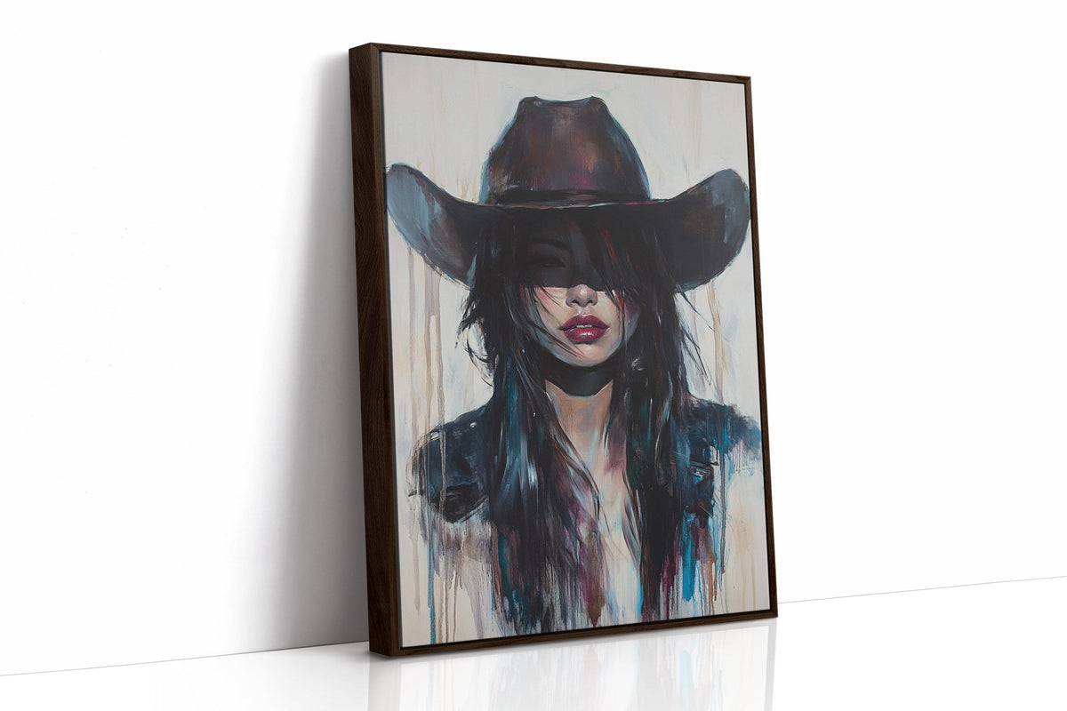 Mystic Cowgirl Canvas – Moody Western Woman Wall Art - Quarter Circle AK Boutique