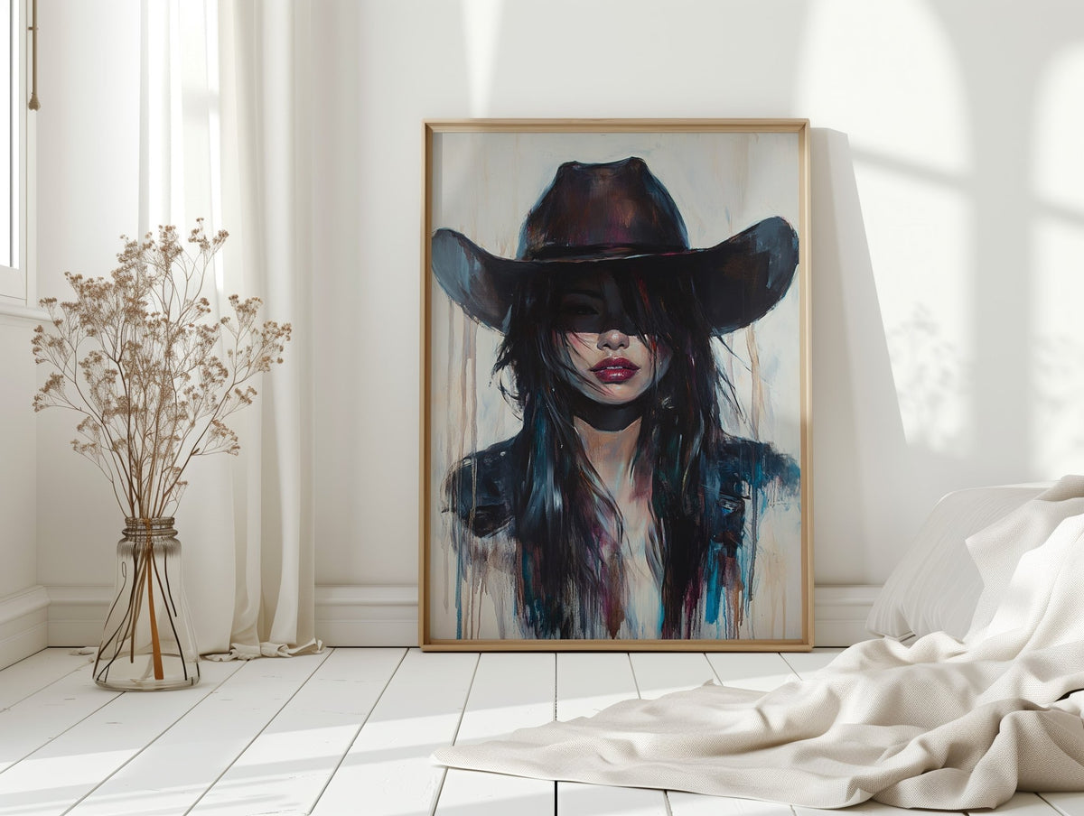 Mystic Cowgirl Canvas – Moody Western Woman Wall Art - Quarter Circle AK Boutique