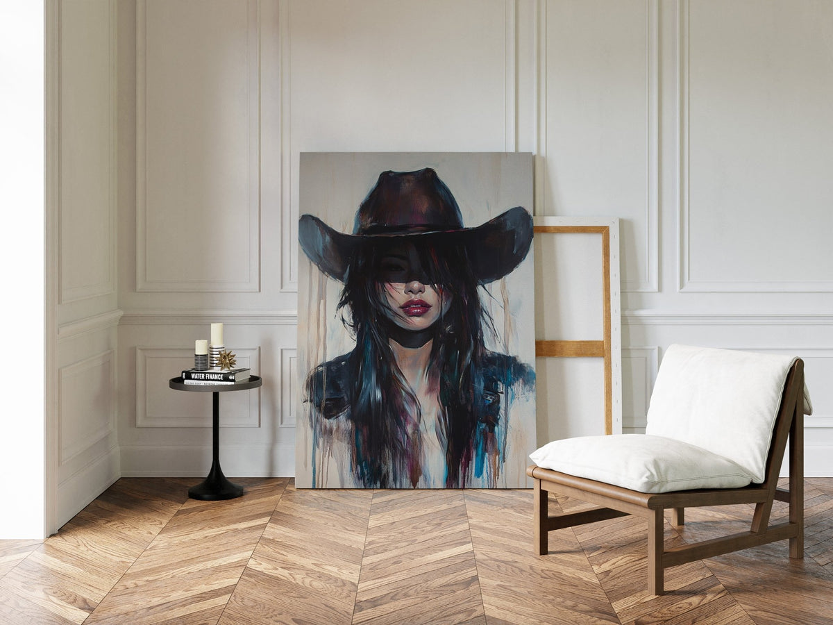 Mystic Cowgirl Canvas – Moody Western Woman Wall Art - Quarter Circle AK Boutique
