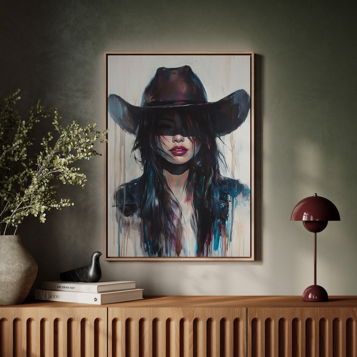 Mystic Cowgirl Canvas – Moody Western Woman Wall Art - Quarter Circle AK Boutique