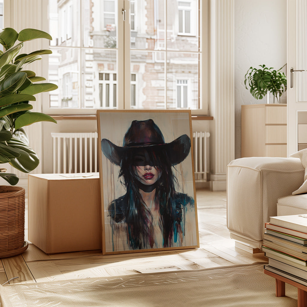 Mystic Cowgirl Canvas – Moody Western Woman Wall Art - Quarter Circle AK Boutique