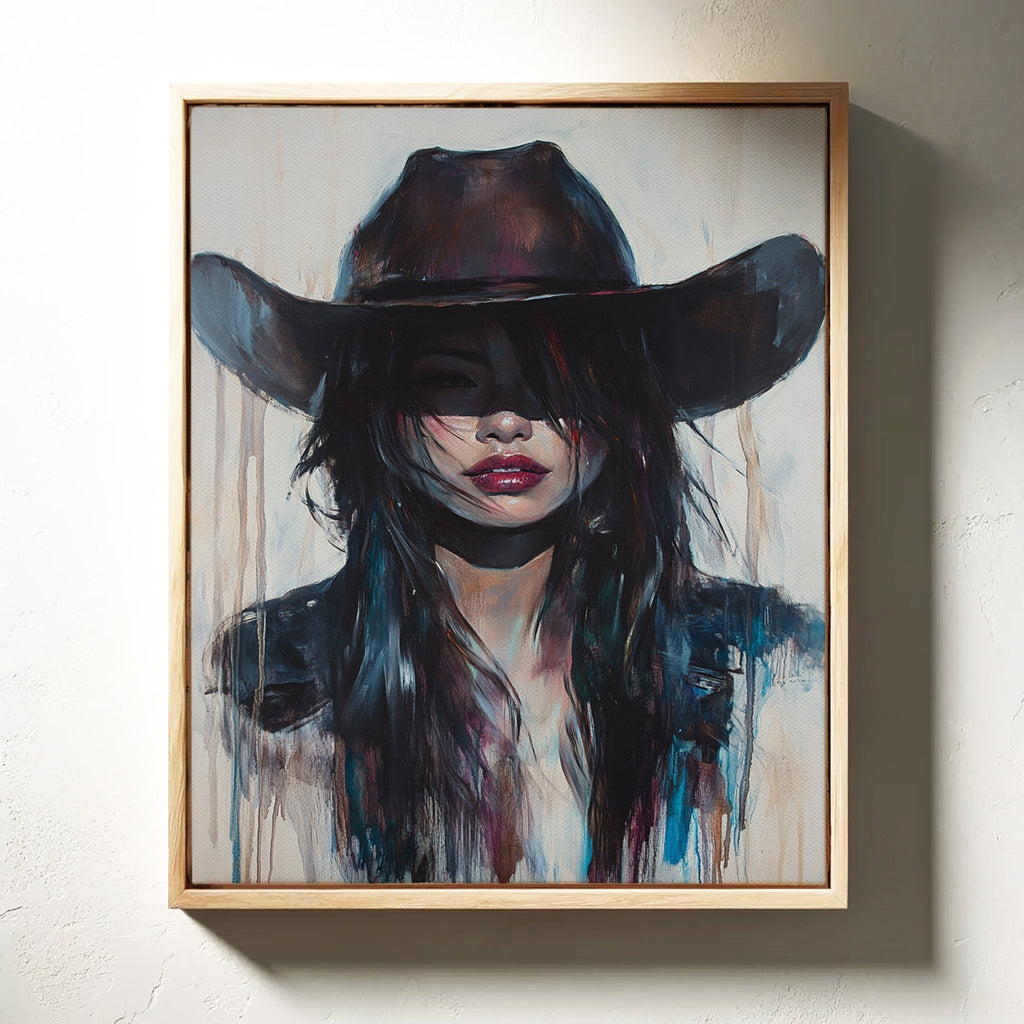 Mystic Cowgirl Canvas – Moody Western Woman Wall Art - Quarter Circle AK Boutique
