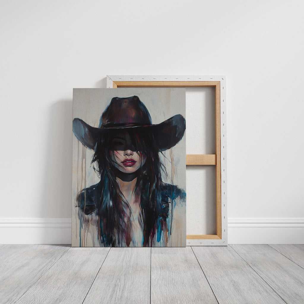 Mystic Cowgirl Canvas – Moody Western Woman Wall Art - Quarter Circle AK Boutique