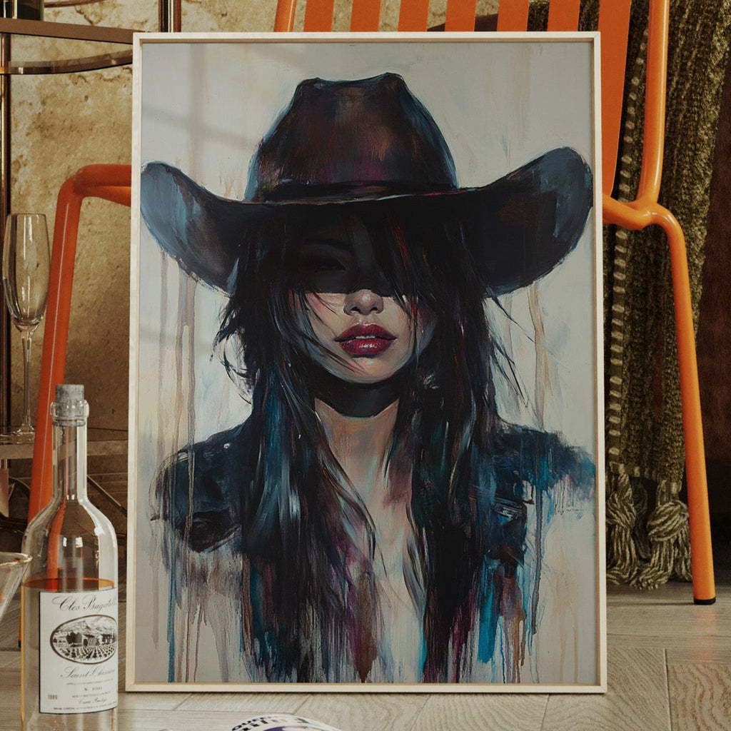 Mystic Cowgirl Canvas – Moody Western Woman Wall Art - Quarter Circle AK Boutique