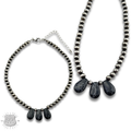Three stone teardrop necklace