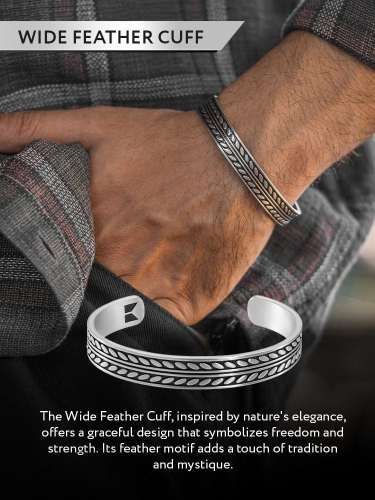 Native Feather Cuff Bracelet - Quarter Circle AK Boutique