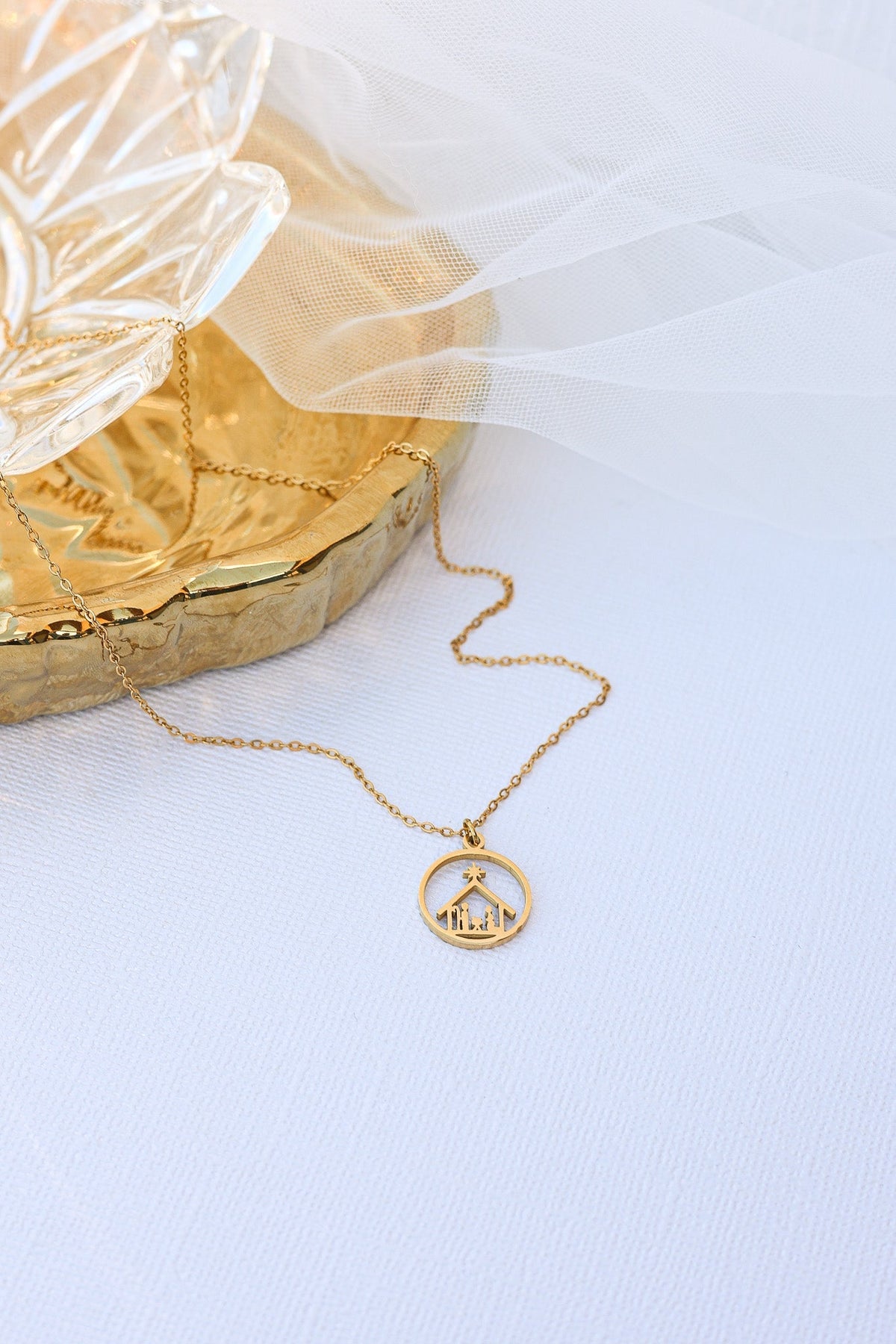 Nativity Necklace - Quarter Circle AK Boutique