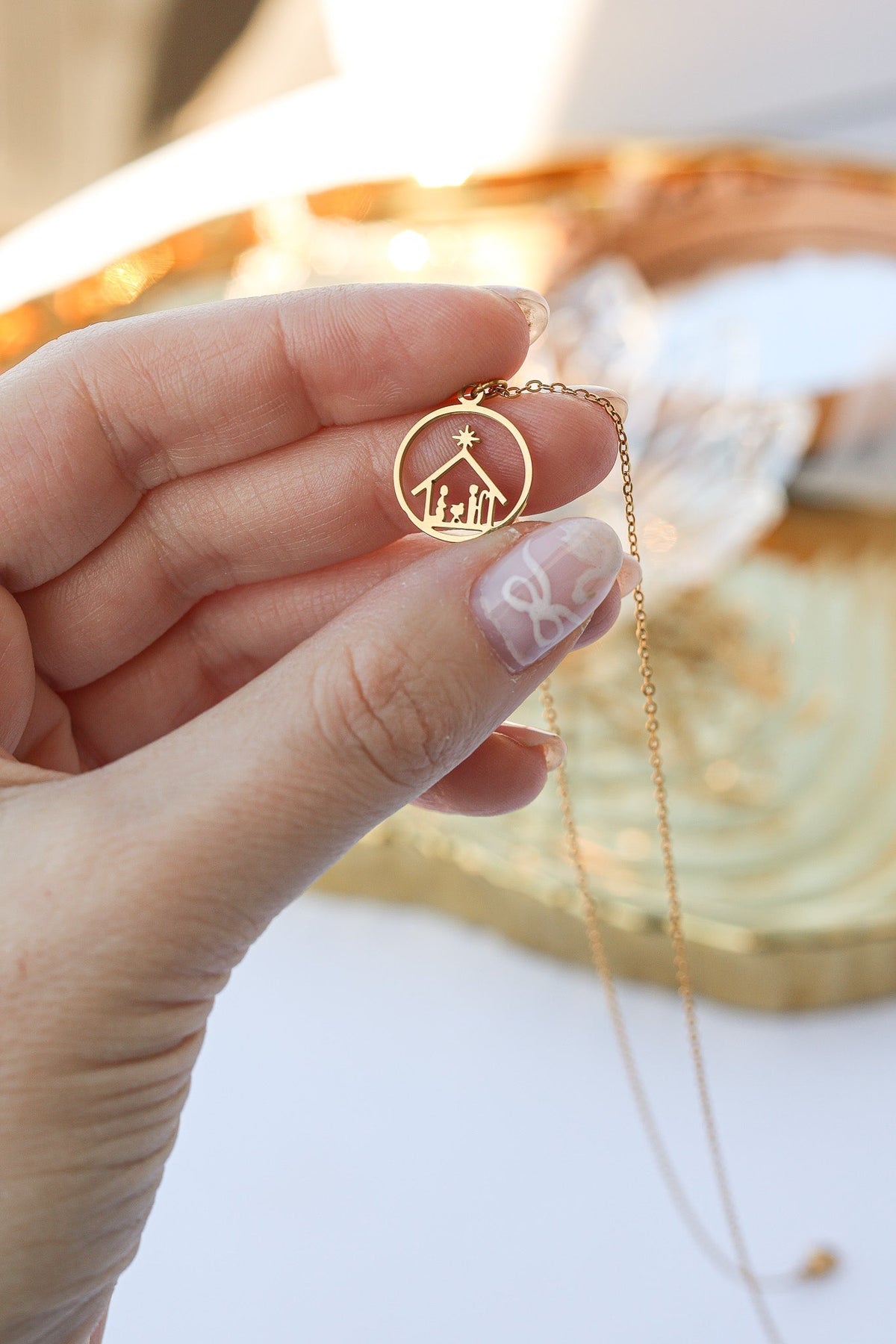 Nativity Necklace - Quarter Circle AK Boutique