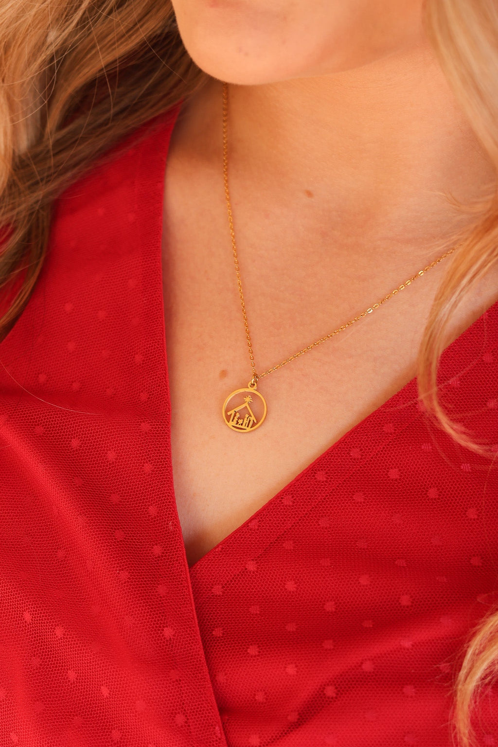 Nativity Necklace - Quarter Circle AK Boutique