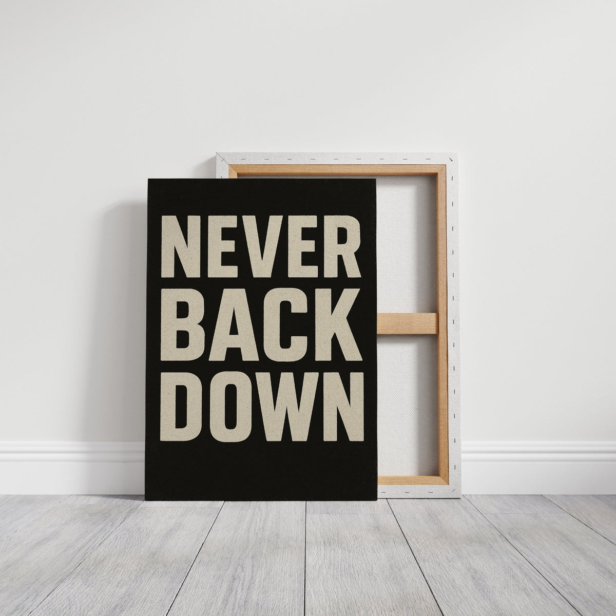 Never Back Down Grit Typography Poster - Quarter Circle AK Boutique