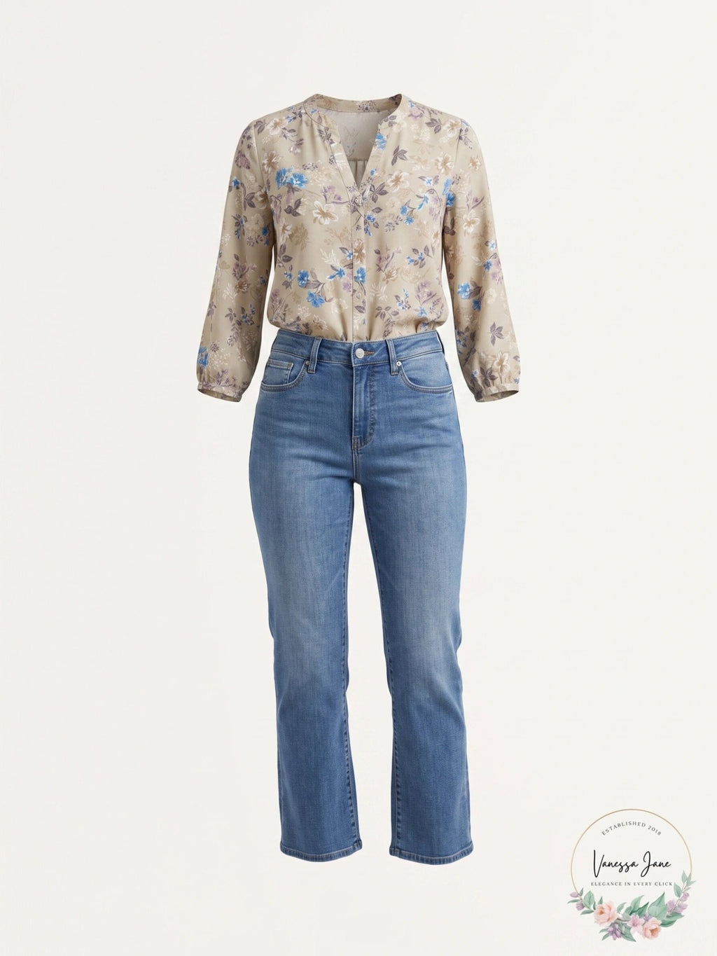 NYDJ Womens Marilyn Straight Ankle Jeans in Petite, Size 0P - Quarter Circle AK Boutique