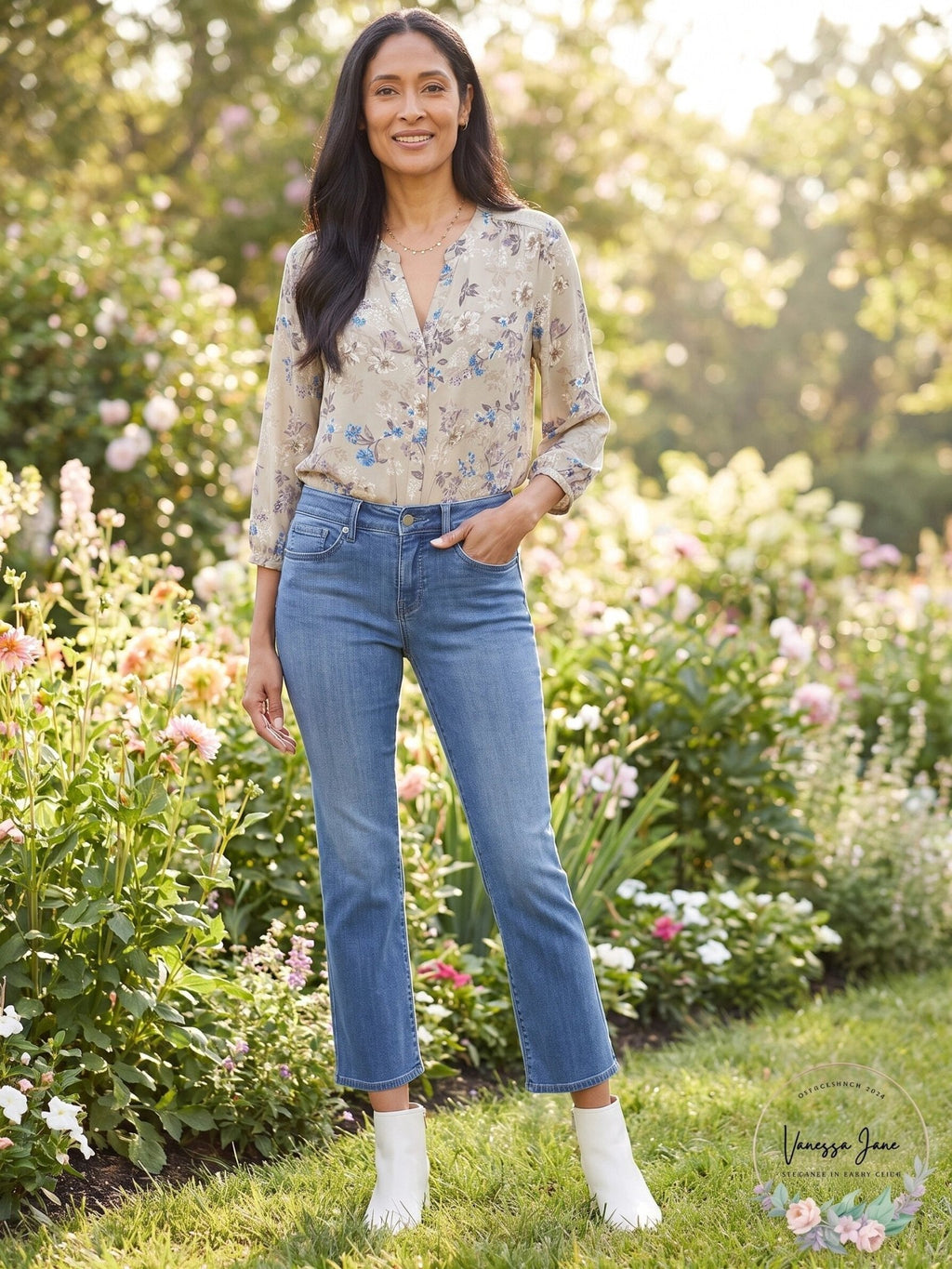 NYDJ Womens Marilyn Straight Ankle Jeans in Petite, Size 0P - Quarter Circle AK Boutique