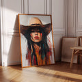 Painted Cowgirl Canvas – Boho Western Woman Wall Art - Quarter Circle AK Boutique