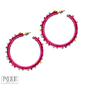 Raffia hoop earring, last call