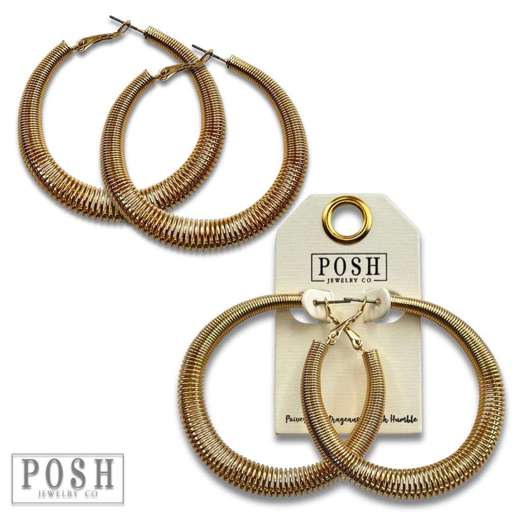 Coil spring look hoop earring