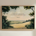 Peaceful Meadow with Psalm 4:8 Scripture - Quarter Circle AK Boutique