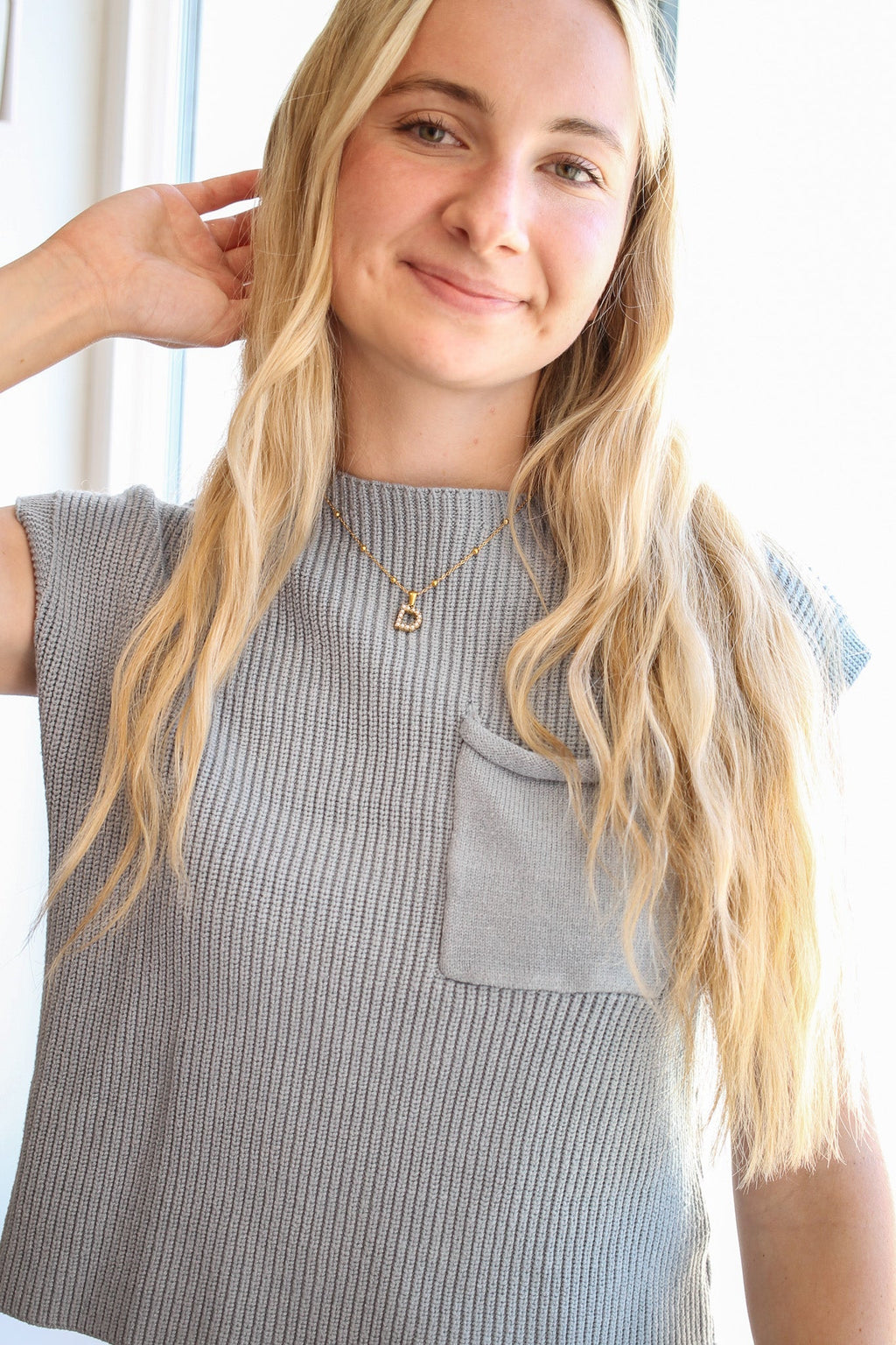 Pearl Initial Necklace - Quarter Circle AK Boutique