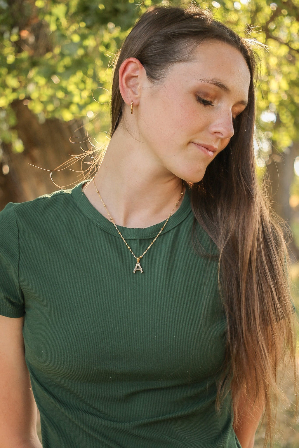 Pearl Initial Necklace - Quarter Circle AK Boutique
