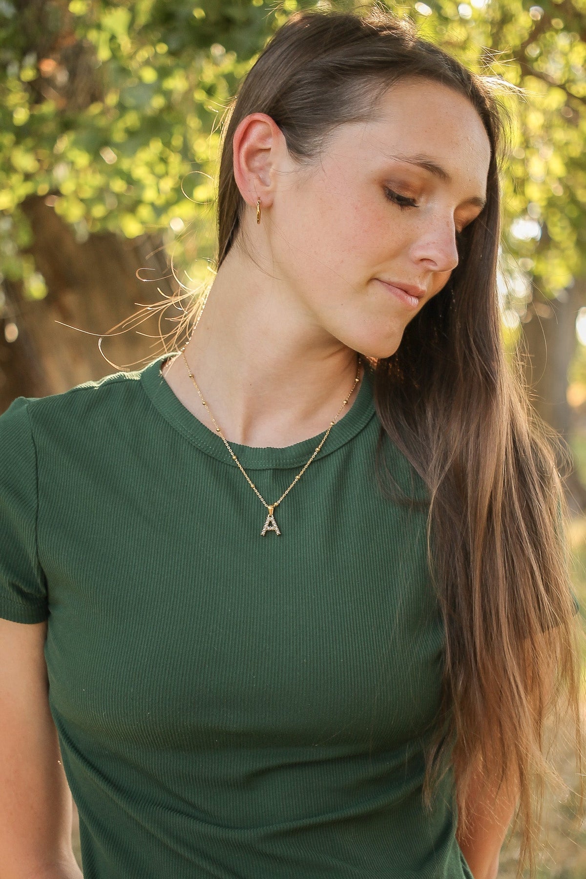Pearl Initial Necklace - Quarter Circle AK Boutique